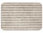 Tapis de bain rectangulaire beige à rayures horizontales blanches