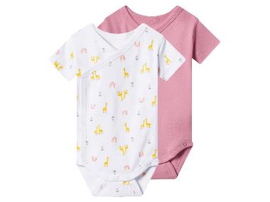 Lot de 2 bodies croisés bébé (blanc/rose, 12-24 mois)