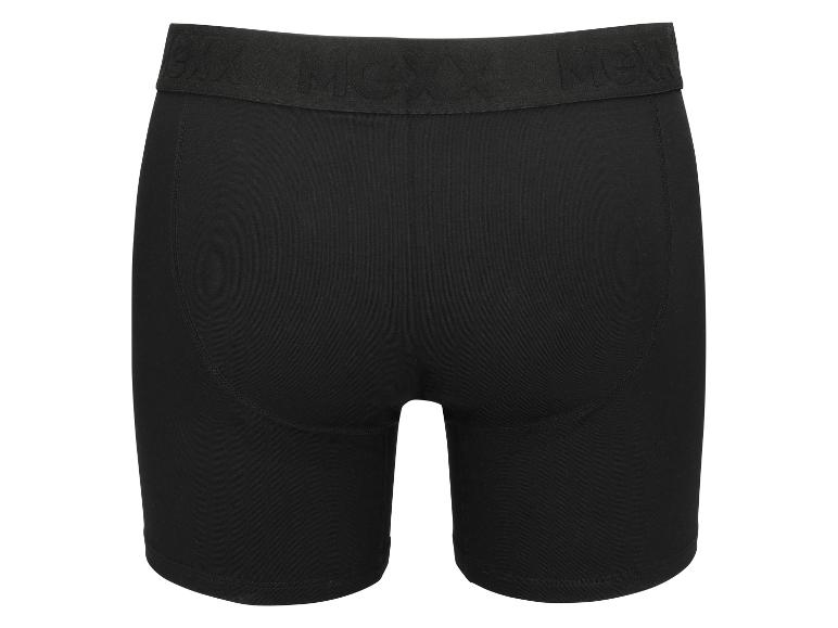 Boxer noir pour homme avec ceinture élastique et logo en relief.