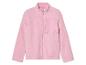 Une veste rose en polaire avec une fermeture éclair.