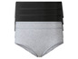 Un ensemble de trois culottes noires et une grise.