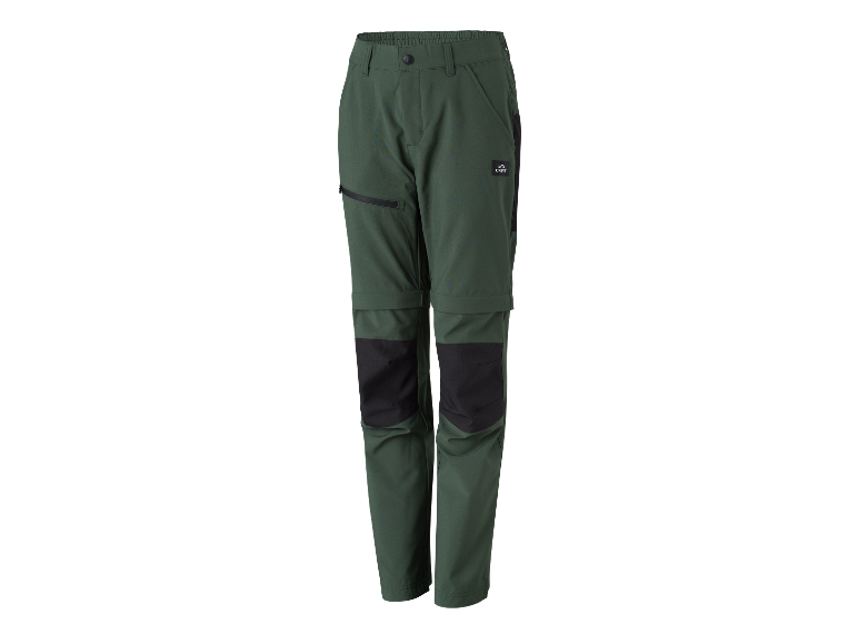 Pantalon Crivit enfant, vert foncé avec détails noirs.