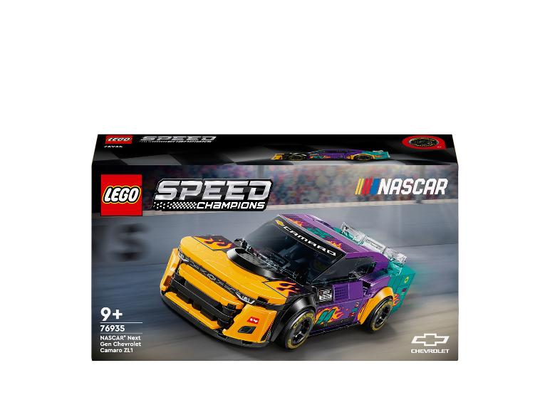 Boîte LEGO Speed Champions avec la voiture de course NASCAR Next Gen Chevrolet Camaro ZL1.