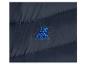 Une veste bleu marine avec un logo de cheval brodé.