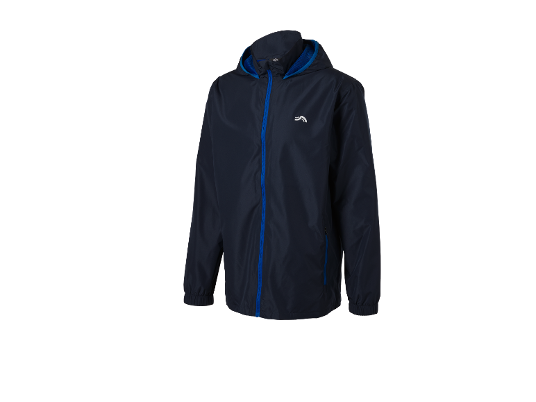 Une veste coupe-vent bleu marine à capuche de Kari Traa.