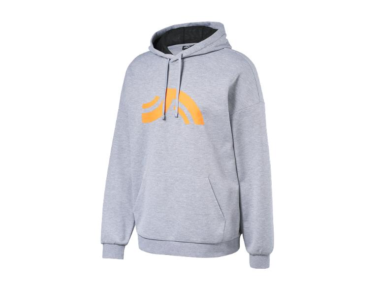 Sweat à capuche Crivit gris avec imprimé orange