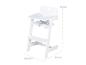 Chaise haute bébé en bois blanc avec plateau et harnais de sécurité, dimensions 80x54x44,5 cm