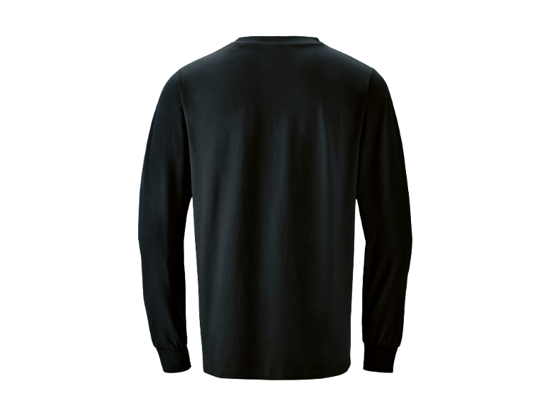 T-shirt noir à manches longues pour homme, vue arrière