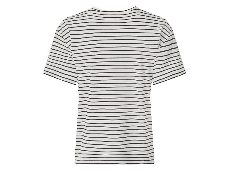 T-shirt rayé noir et blanc à manches courtes, vue de dos