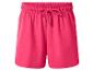 Shorts femme fuchsia avec taille élastique et cordon de serrage.