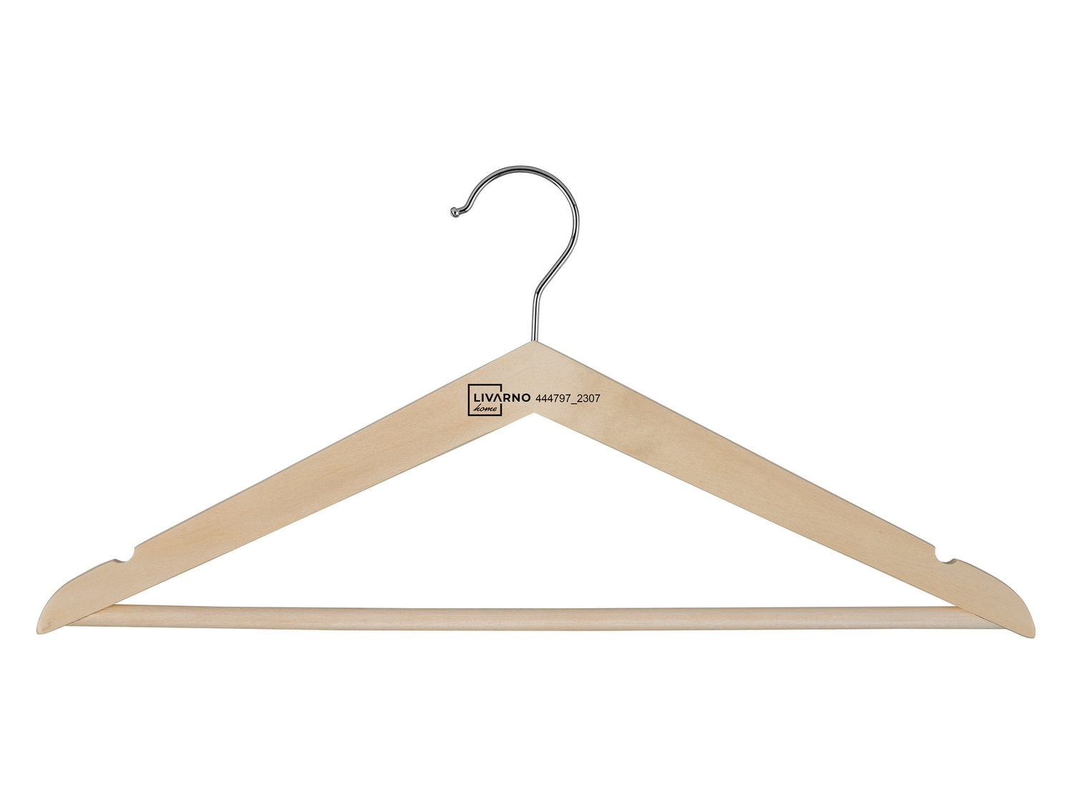 Lot De 8 Cintres En Bois 45cm Naturel