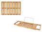 Un plateau de bain en bambou avec un design pliable.