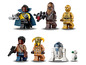 Minifigurines LEGO Star Wars, y compris Chewbacca, C-3PO, R2-D2 et d'autres personnages.