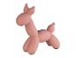 Un objet décoratif rose en forme d'animal de ballon.