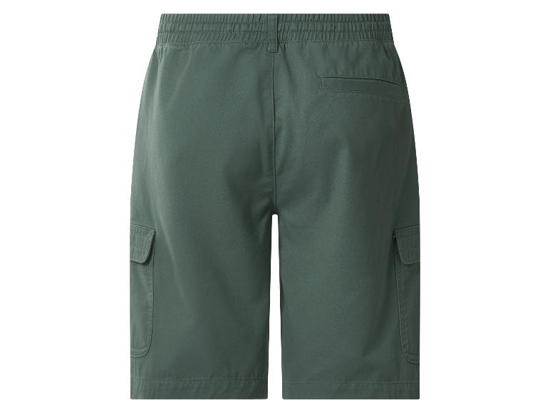 Short cargo vert pour homme avec taille élastique et poches latérales