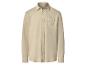 Chemise beige homme à manches longues avec poche poitrine