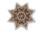 Étoile décorative en bois et céramique avec motif flocon de neige