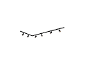 Luminaire sur rail noir BRILONER avec six spots orientables.