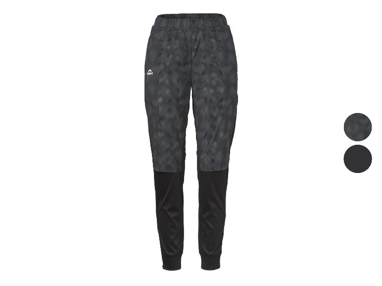 Pantalon de sport noir et gris avec motif, avec deux échantillons de couleur sur le côté.