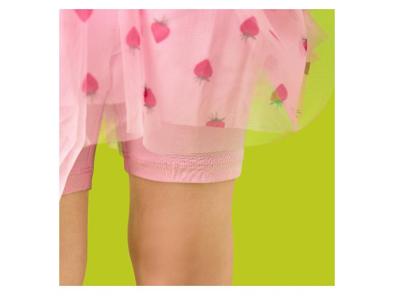 Short et jupe en tulle rose à imprimé fraise pour enfant.