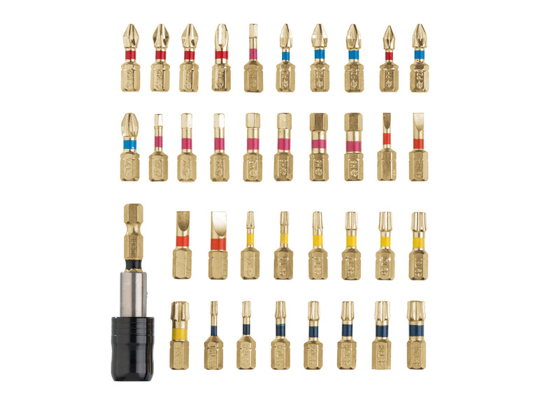 Un assortiment d'embouts de tournevis, y compris Torx, Phillips et des embouts plats
