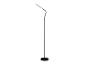 Lampadaire LED noir avec tête flexible et base ronde