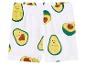 Shorts enfant à motifs d'avocats souriants avec cœurs.