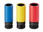 Trois douilles CR-MO de couleurs: 17 mm, 19 mm et 21 mm.