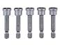 Ensemble de cinq embouts de tournevis PH2 gris avec supports magnétiques