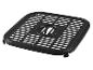 Grille carrée noire pour friteuse à air avec fentes et poignée centrale.