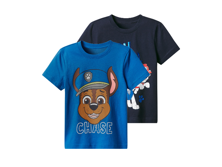 Deux t-shirts pour enfants à l'effigie de la Pat' Patrouille.