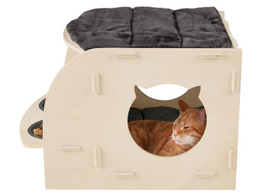 zoofari® Niche d'intérieur avec gamelles pour chats, max. 6 kg