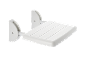 Tabouret de douche blanc pliable.