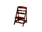 Chaise haute en bois marron foncé avec assise et repose-pieds réglables.