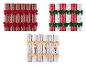 LIVARNO® Party Konfetti Knaller: trois ensembles de crackers de Noël avec nœuds et motifs festifs.
