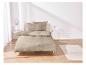 Housse de couette beige avec un motif géométrique.