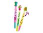 Stylos gel à paillettes avec figurines dinosaure, cactus et avocat.