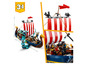 Navire viking LEGO 3 en 1 avec dragon, chevalier dragon et trésor.