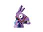 Figurine de lama LEGO violette avec des yeux blancs et des détails marron.