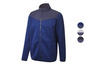 Une veste en polaire bleu marine à fermeture éclair, disponible en plusieurs couleurs.