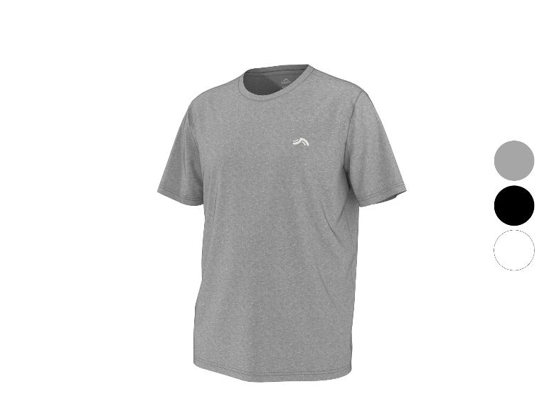 T-shirt gris à manches courtes avec petit logo blanc sur la poitrine, présenté avec des options de couleur.