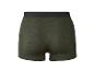 Vue arrière d'un caleçon boxeur vert foncé pour homme avec une ceinture noire.