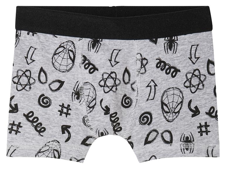 Boxers grises avec un motif Spiderman.