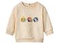 Sweat-shirt bébé beige avec imprimés girafe, toucan et zèbre