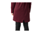 Robe sweat bordeaux avec leggings noirs.