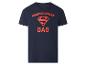 T-shirt bleu marine avec un logo Superman rouge et le texte « MY HERO SINCE FOREVER DAD ».