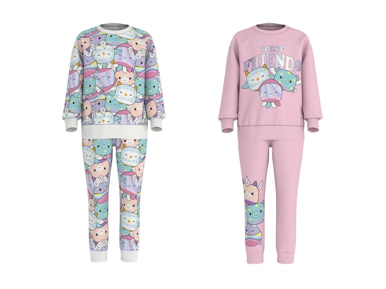 Ensemble sweat enfant LUPILU®, 2 pièces : un à motif animaux de dessins animés, un rose avec le texte « BEST FRIENDS ».