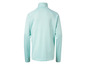 Un sweat-shirt bleu clair à manches longues et col montant.