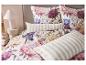 Parure de lit réversible LIVARNO® en satin de microfibres à motifs fleurs et rayures.