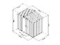 Abri de jardin en métal avec toit incliné, dimensions détaillées